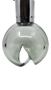 Lustre suspension Eye Ball en verre fumé et chrome Design Space Age Circa 1970