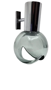 Applique Murale Eye Ball en verre fumé et chrome Italie Circa1970