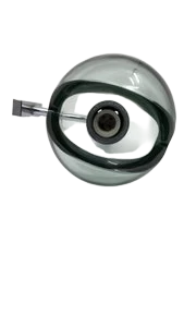 Applique Murale Eye Ball en verre fumé et chrome Italie Circa1970