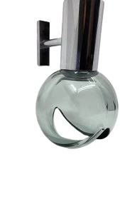 Applique Murale Eye Ball en verre fumé et chrome Italie Circa1970