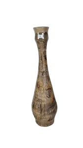 Grand Vase La Roue Vallauris en céramique Beige French Riviera France 1975