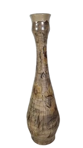 Grand Vase La Roue Vallauris en céramique Beige French Riviera France 1975