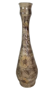 Grand Vase La Roue Vallauris en céramique Beige French Riviera France 1975