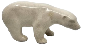 Ours Polaire LV Céram en céramique craquelée Art Déco France Circa 1930