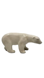 Ours Polaire LV Céram en céramique craquelée Art Déco France Circa 1930  