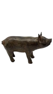 Sculpture Cochon en bronze de Pierre Chenet France Circa 2000