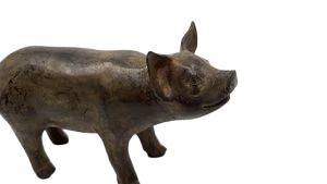 Sculpture Cochon en bronze de Pierre Chenet France Circa 2000