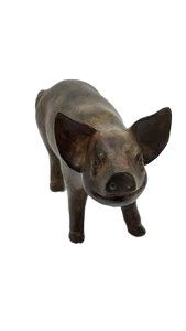 Sculpture Cochon en bronze de Pierre Chenet France Circa 2000