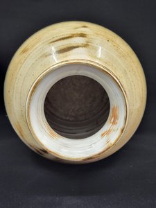 Vase Jacques Pouchain "Atelier Dieulefit" en Céramique Beige émaillée France Circa 1960 Vintage