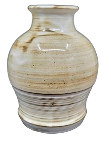 Vase Jacques Pouchain "Atelier Dieulefit" en Céramique Beige émaillée France Circa 1960 Vintage