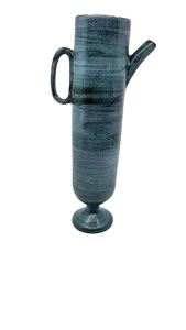 Bouteille Jean de Lespinasse en céramique Bleue  "Porto" Vallauris French Riviera France Circa 1950