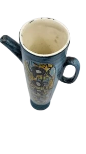 Bouteille Jean de Lespinasse en céramique Bleue  "Porto" Vallauris French Riviera France Circa 1950