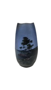 Vase Jerome Massier en céramique décor French Riviera Vallauris France Art Nouveau Circa1910