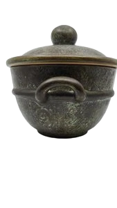 Soupière La Grange aux Potiers Madeleine et René De Valence en céramique "Pièce Unique" France Circa 1950