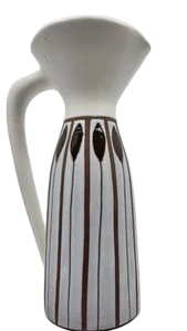 Pichet Italien, Roger Capron en céramique décor "Fer de Lance" Francais French Riviera 1950 