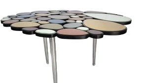 Table basse Olivier de Schrijver "Moon" version couleurs du monde Série Limitée 1/24 Belgique Circa 1990