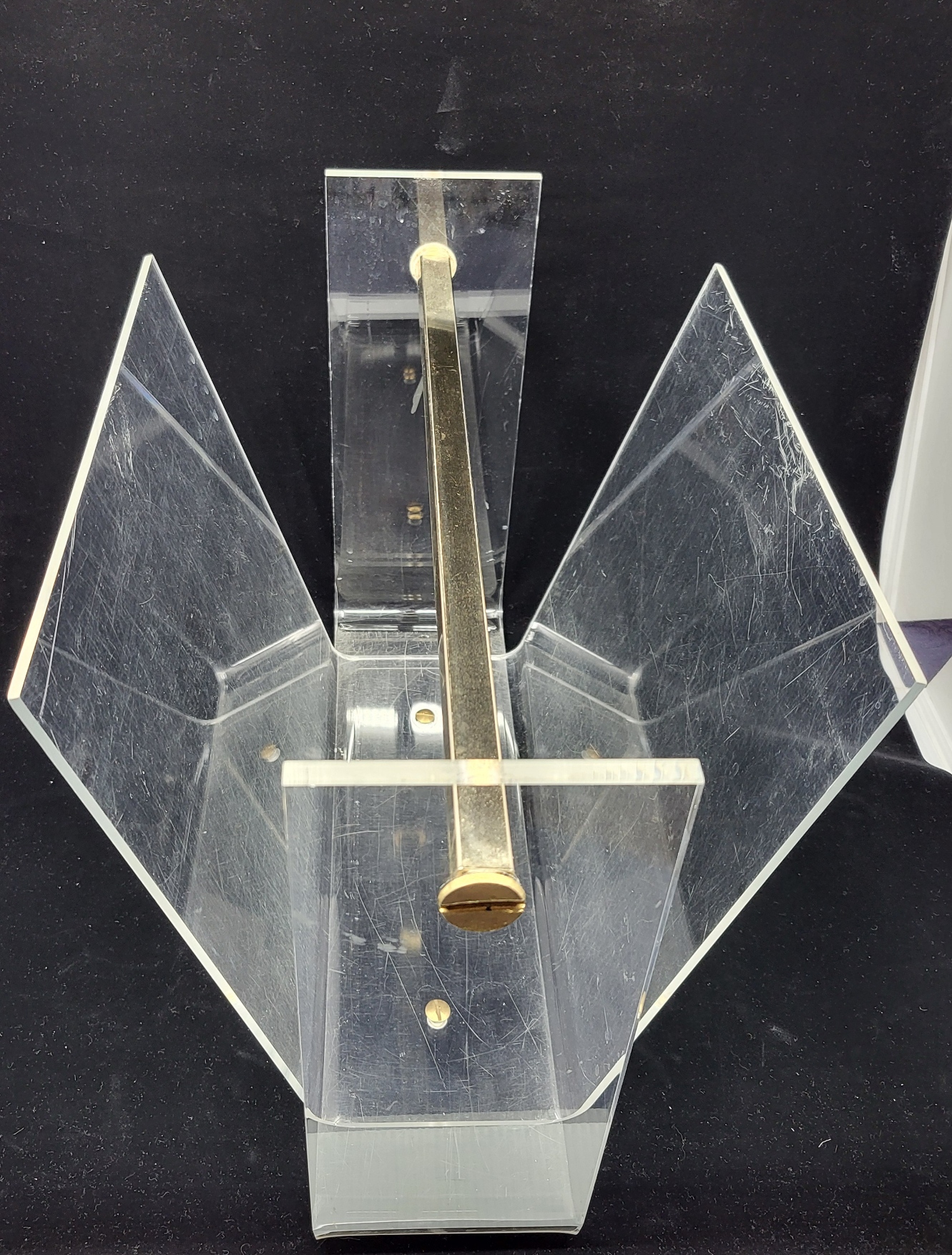 Porte Revues David Lange en Plexiglass transparent  France Circa 1970 Vintage