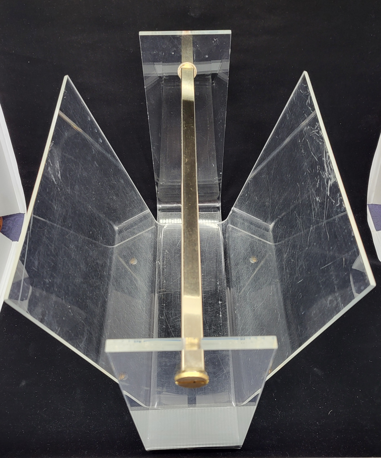 Porte Revues David Lange en Plexiglass transparent  France Circa 1970 Vintage