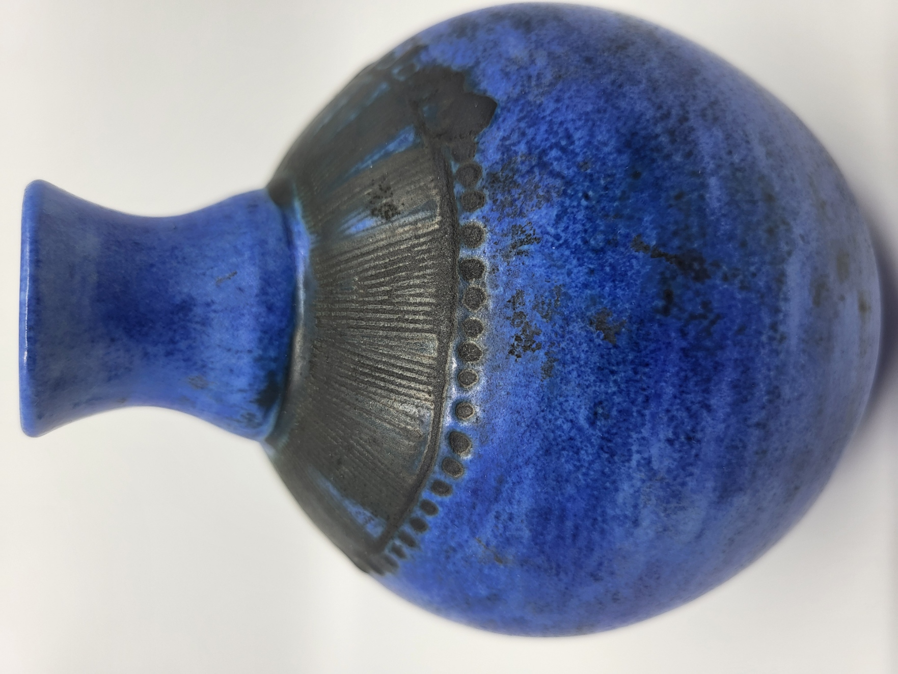 Vase Jacques Blin en céramique "Bleu de Blin" France Circa 1970