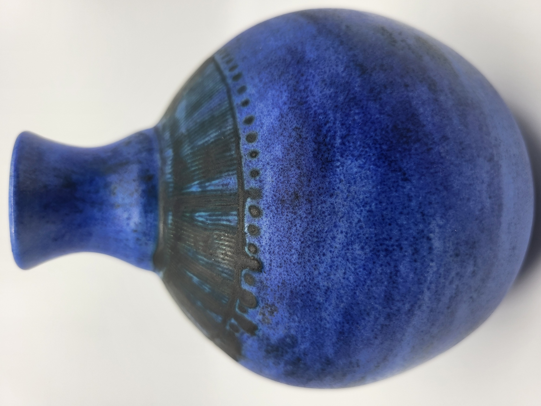 Vase Jacques Blin en céramique "Bleu de Blin" France Circa 1970