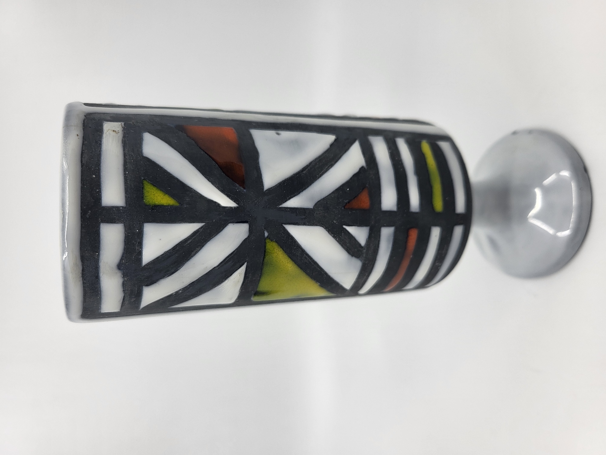 Mazagran Roger Capron en céramique décor dessin géométriques Francais Vallauris Circa 1950