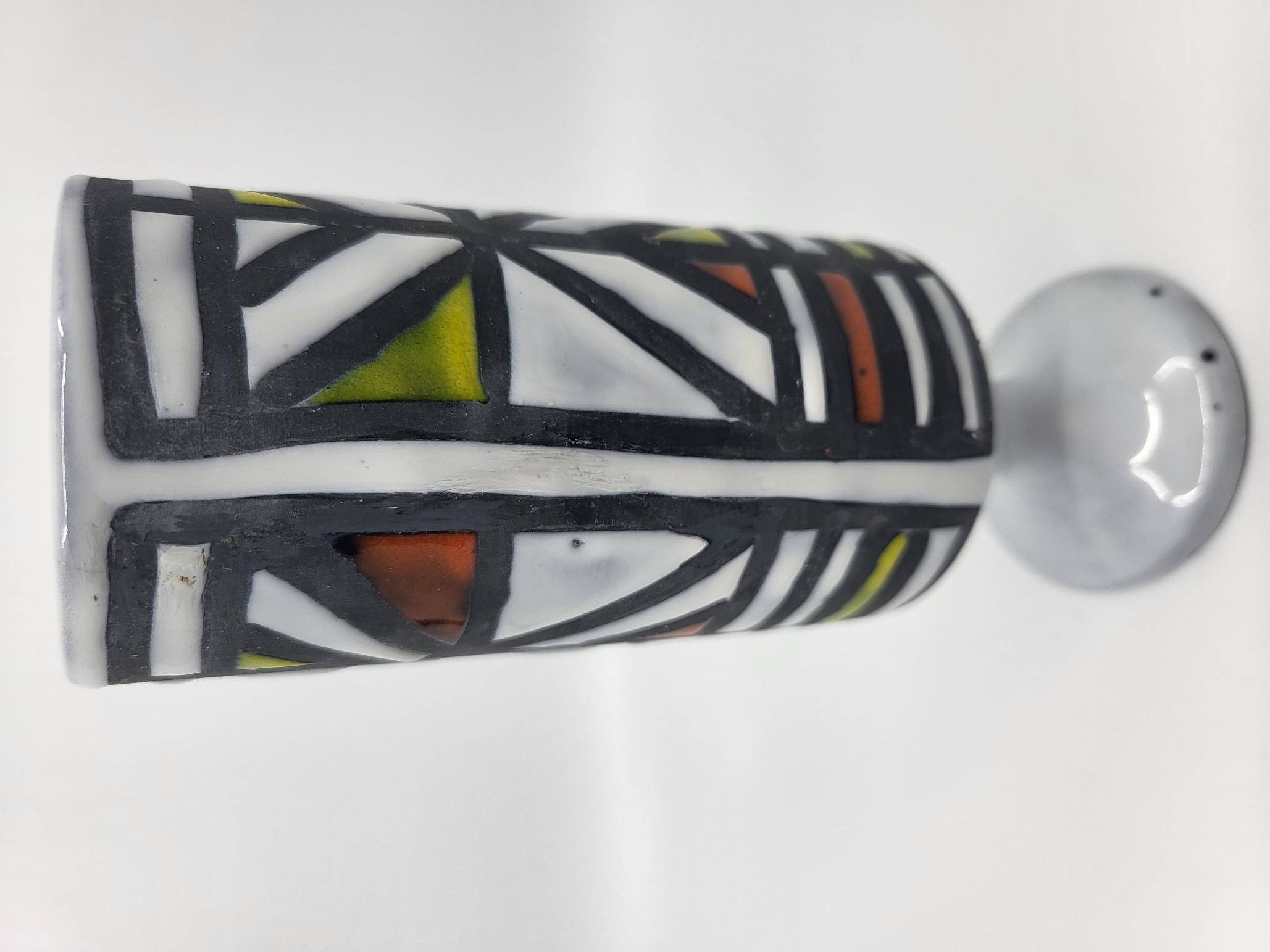 Mazagran Roger Capron en céramique décor dessin géométriques Francais Vallauris Circa 1950