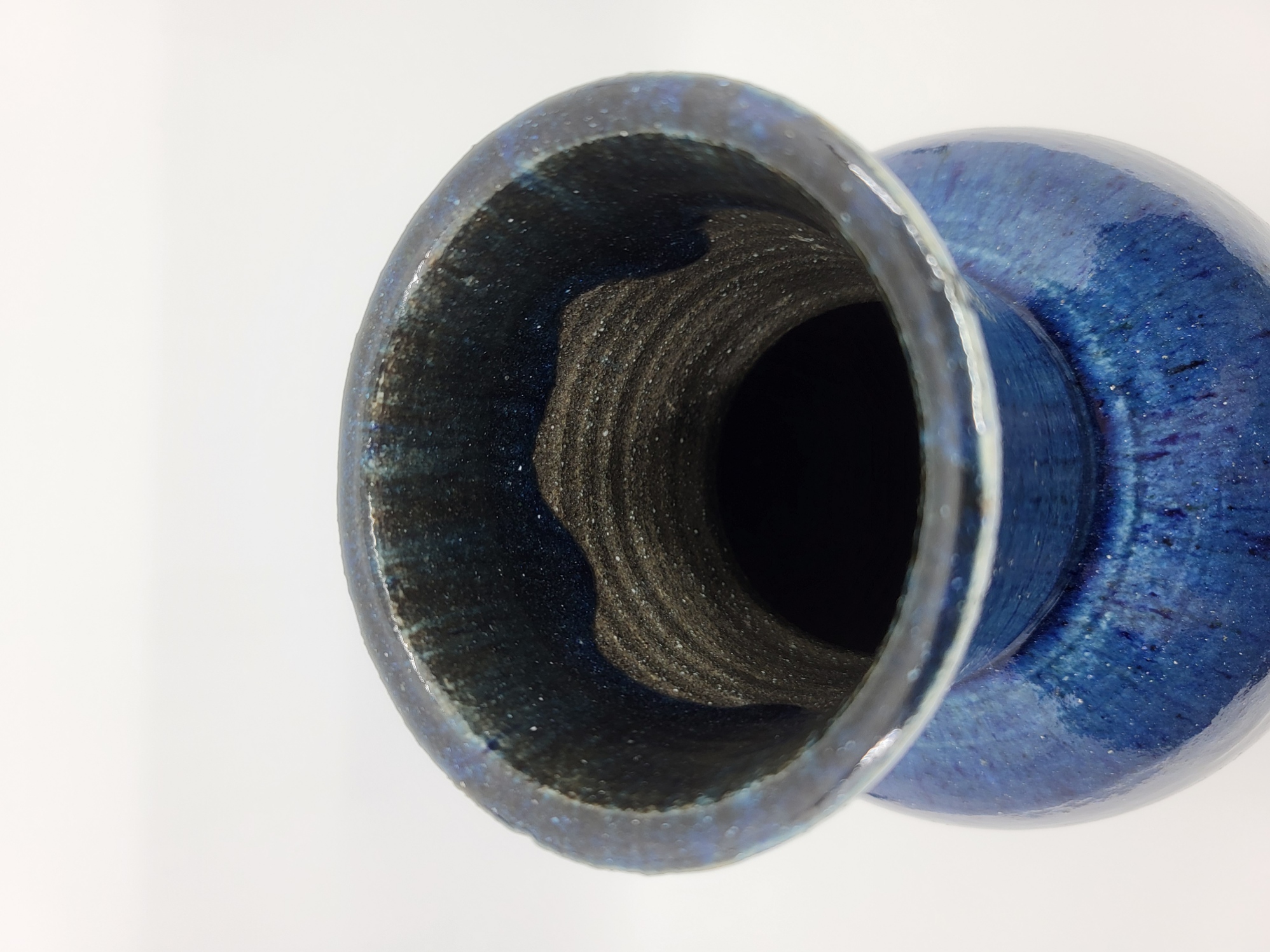 Vase Accolay en Céramique Grès émaillé Bleu France Circa 1970
