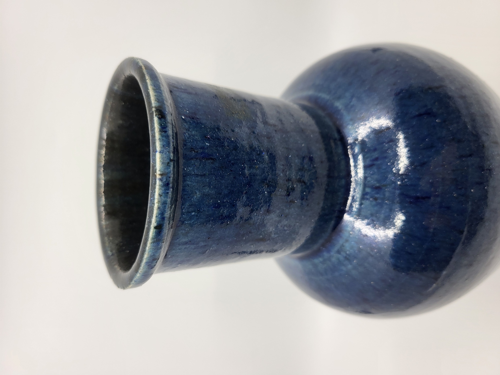 Vase Accolay en Céramique Grès émaillé Bleu France Circa 1970