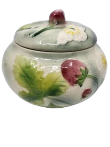 Bonbonnière ou Boite à Bijoux Saint Clément en barbotine Francaise design fin XIXème Art Nouveau