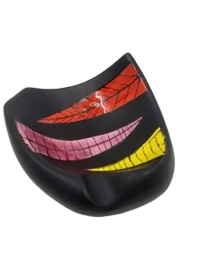 Vide Poche Gabriel Fourmaintraux en céramique Noire décor multicolore France Mid Century XX 