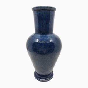 Vase Accolay en Céramique Grès émaillé Bleu France Circa 1970