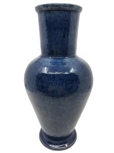 Vase Accolay en Céramique Grès émaillé Bleu France Circa 1970