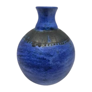 Vase Jacques Blin en céramique "Bleu de Blin" France Circa 1970
