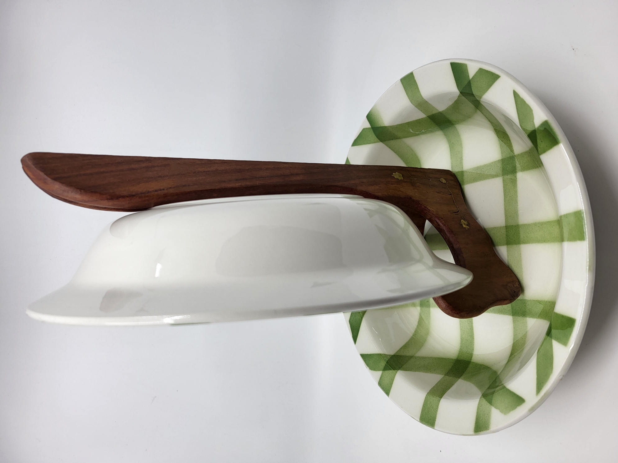 Ensemble de Plats de service Moulin des Loups Orchies Modèle "Nappe Verte" en faïence France 1960 Vintage (9 pièces)