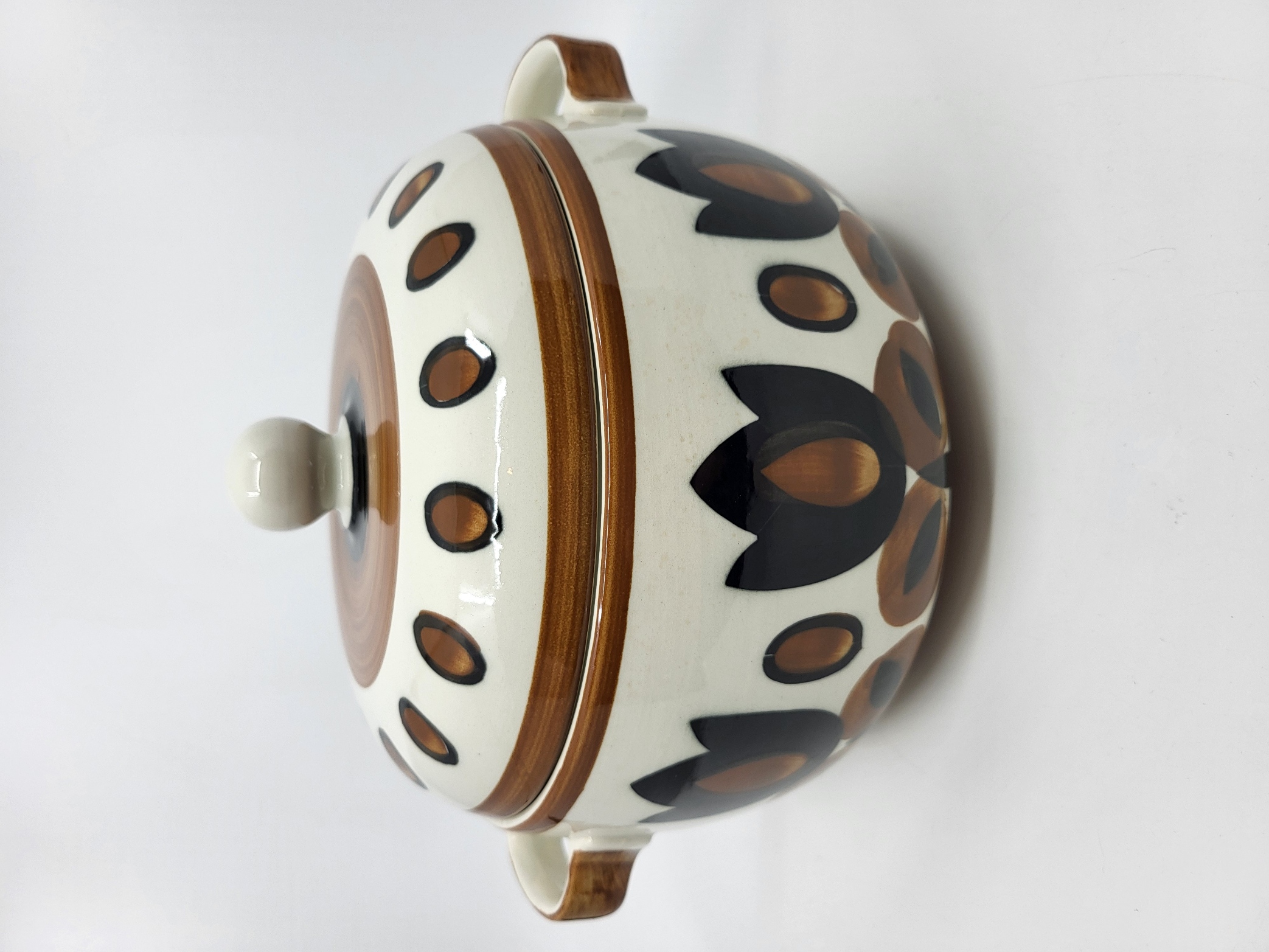 Soupière Boch la Louvière série Kimono en faïence Belgique 1960/70 