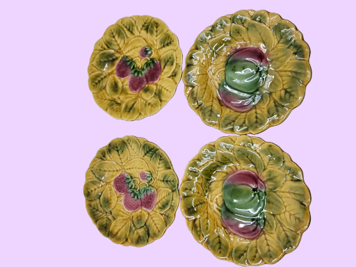 Assiettes Sarreguemines en faïence barbotine France Vintage (lot de 11) 