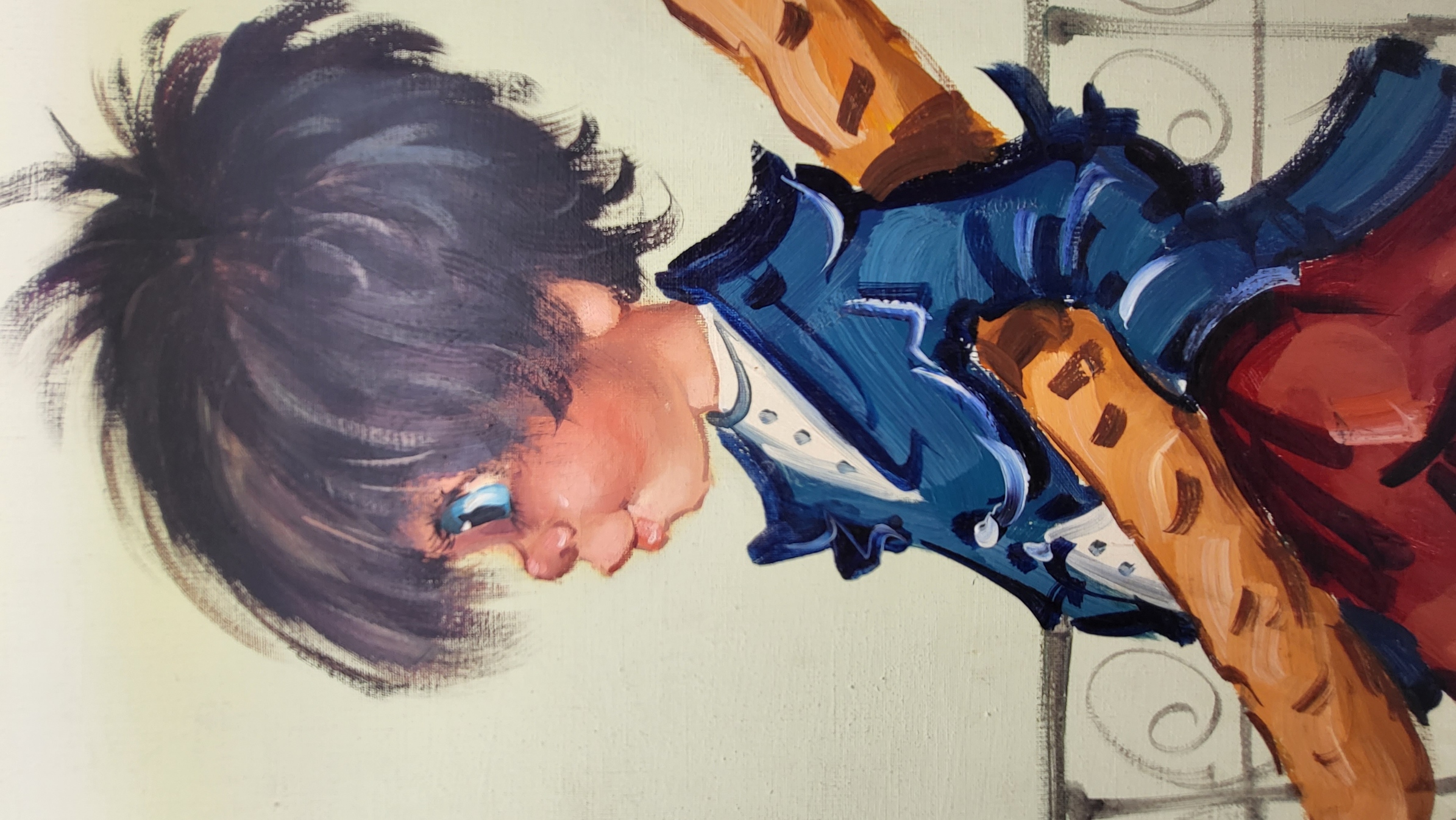 Peinture à l'huile Michel Thomas gamins de Paris "Poulbots" France 1960/70 