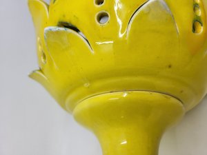 Lampe à poser "Artichaut" en céramique Jaune France