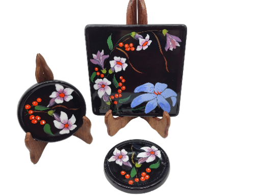 Ensemble dessous de plats Longwy France 1970