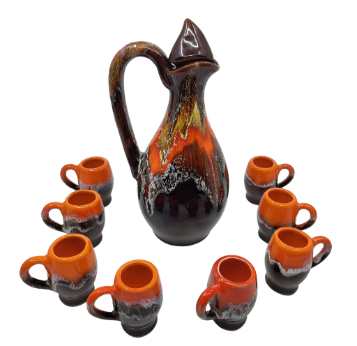 Service à café Vallauris en céramique Francais French Riviera 1960