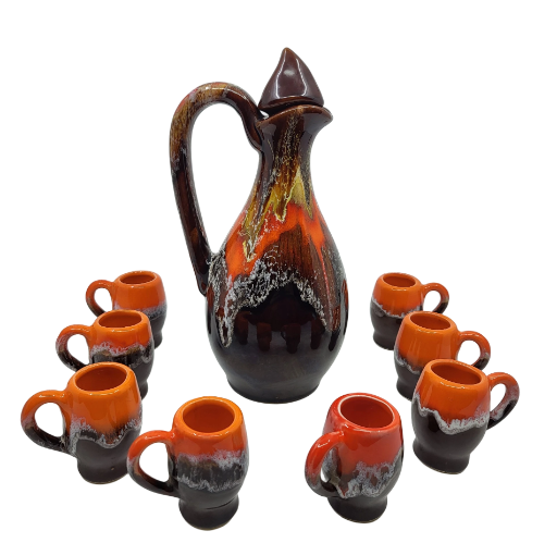 Service à café Vallauris en céramique Francais French Riviera 1960