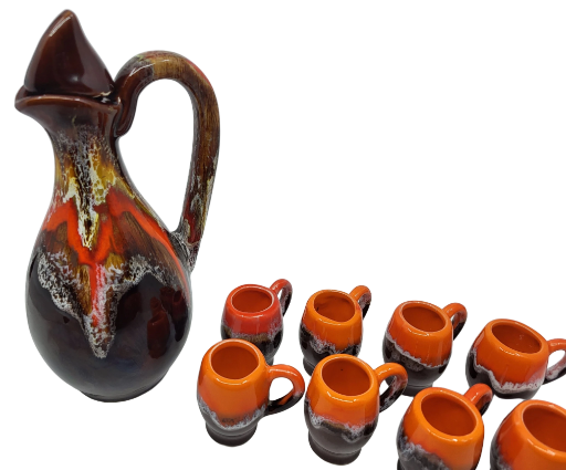 Service à café Vallauris en céramique Francais French Riviera 1960