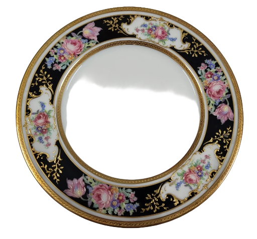 Service Ancienne Manufacture Royale Limoges France doré à l'or (75 pièces)