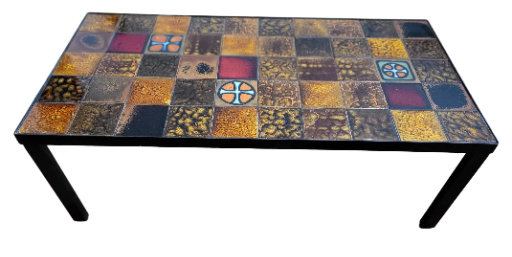 Table basse Roche Bobois en céramique émaillée Francaise circa 1970 Vintage  Mid-Century