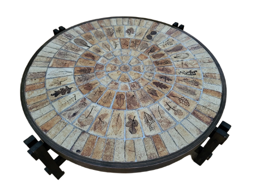 Table basse Roger Capron "Herbier" design de Pierre Cardin Francaise Circa1970