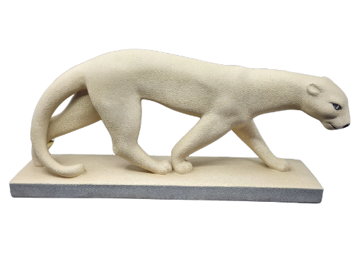 Panthère Sainte Radegonde en céramique crispée Art déco France 1935