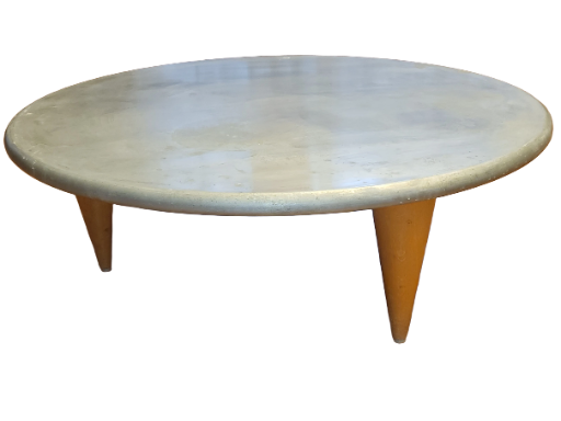 Table basse ronde de Sir Terence Conran  en zinc  1997