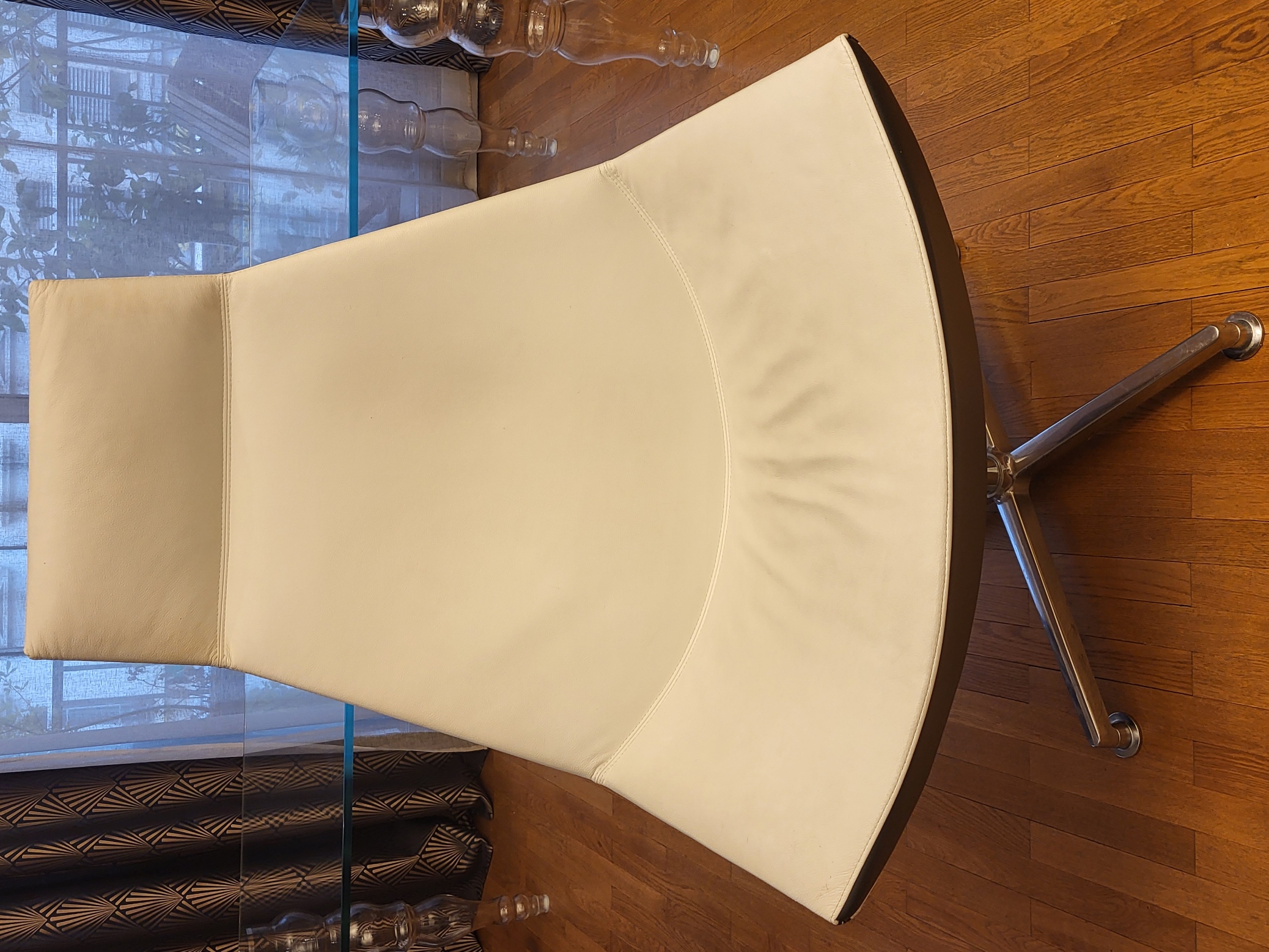 Fauteuil Kastel model Kayak en cuir blanc Italy