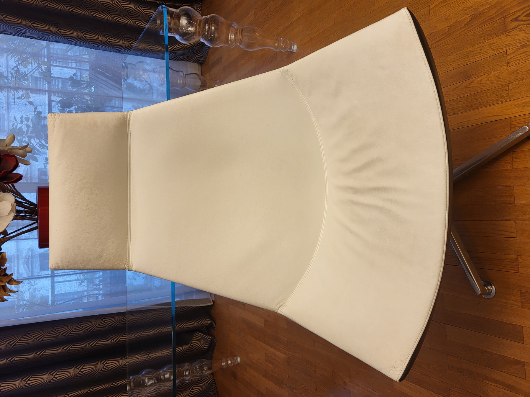 Fauteuil Kastel model Kayak en cuir blanc Italy