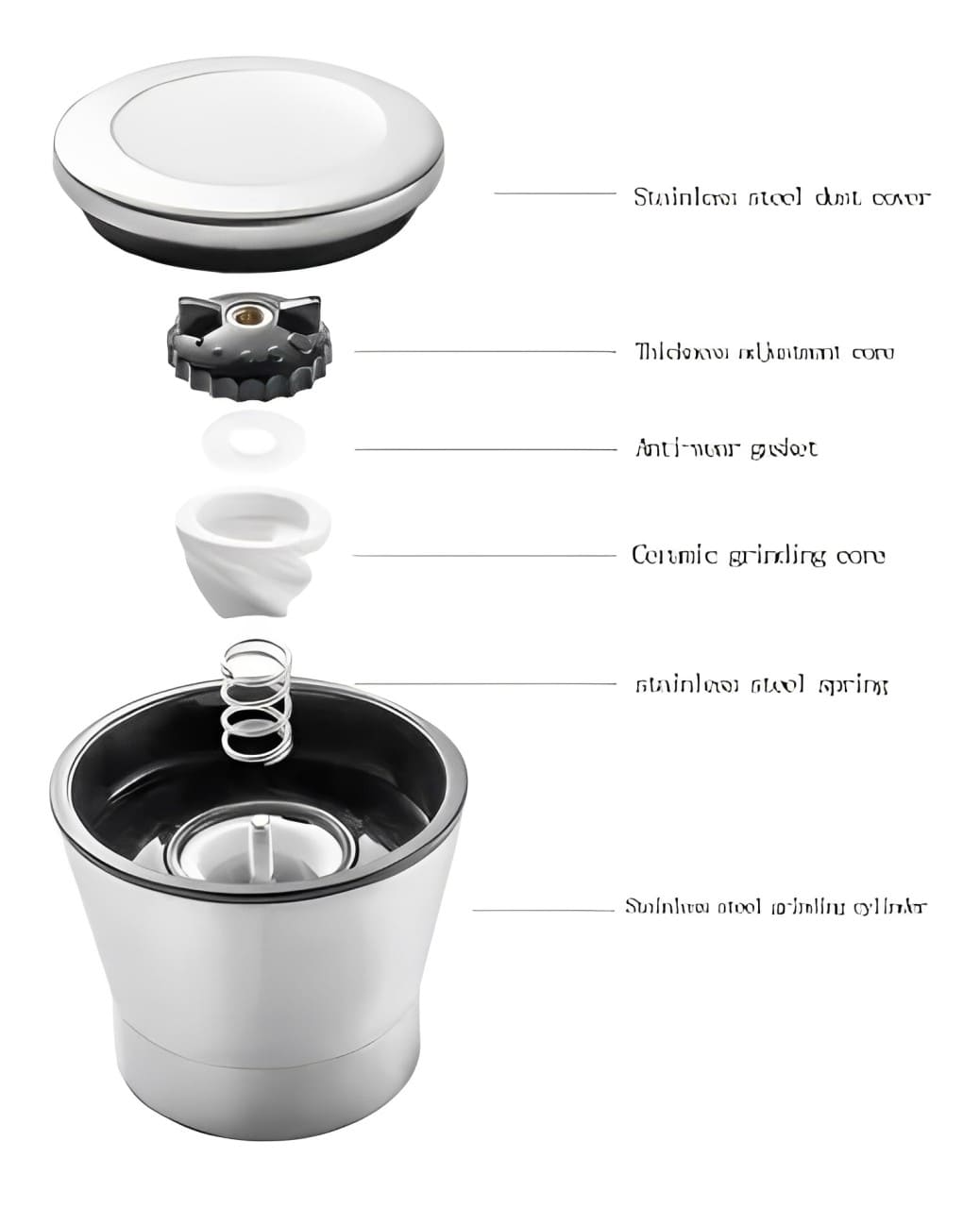 Moedor de Vidro com tampa em Inox com Tempero Pimenta do Reino Preta 100g - Spice Forest